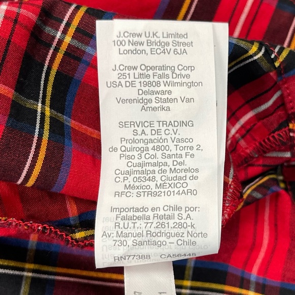 J Crew Dress Womens 2 Red Plaid Long Sleeve Shirtdress Belted Christmas Holiday - Picture 9 of 10